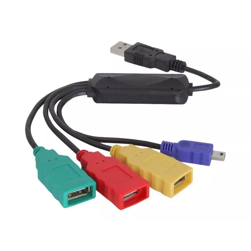 DeLock USB2.0 ārējais 4 portu kabeļu HUB - Hubs - 4 x USB2.0 - Galddatoram (61724)