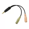LogiLink - Audio adapteris - Mini-Phone 3,5 mm, 4 kontaktu (vīr.) - Mini-Phone stereo 3,5 mm (siev.) - 15 cm - melns (CA0021)