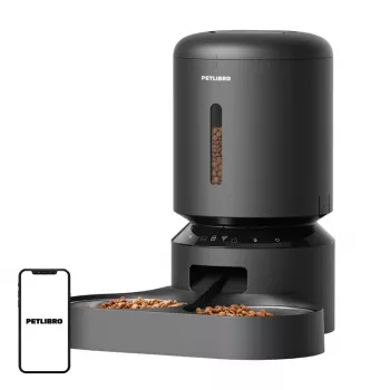 Mājdzīvnieku barotava Aptel Granary PL-AF103-36B, automātiska 5 L, divas bļodas, Wi‑Fi (melna)