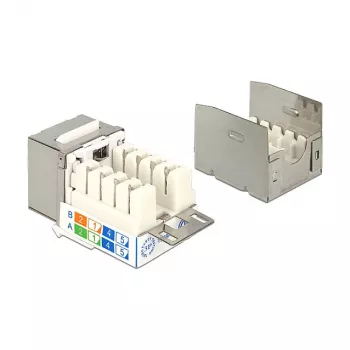 Keystone modulis DELOCK 86404 — RJ-45 sudraba, 38,5×22,3×17,3 mm