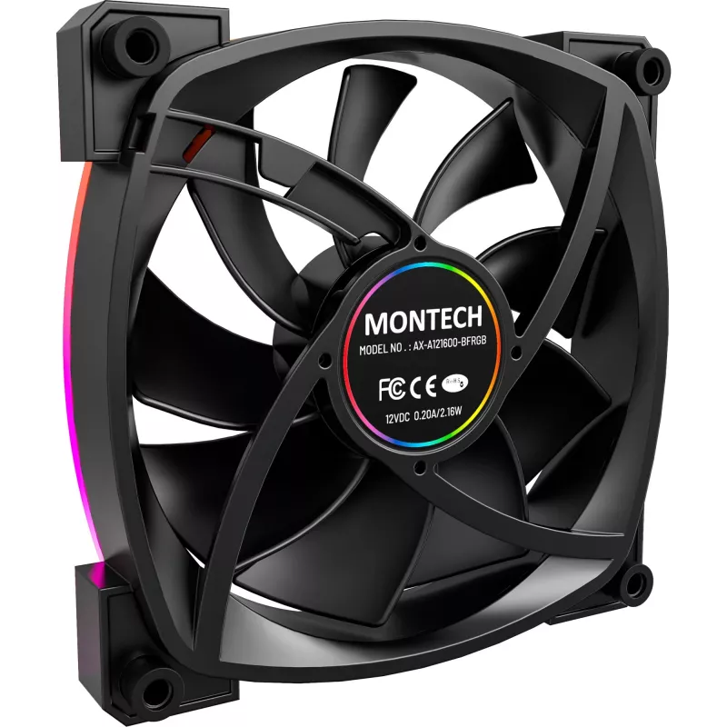 MONTECH AX120 120mm ARGB 3 gab. korpusa ventilatori - melns