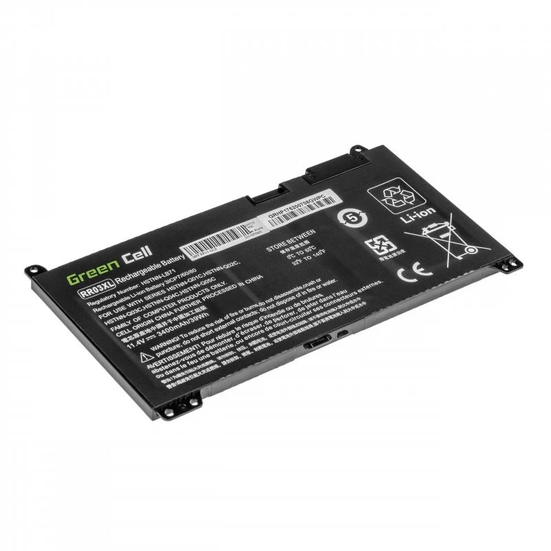 Baterija zaļa Cell HP183 priekš HP ProBook 430/440/450/455/470 G4 G5 — 11.4V 3400mAh LiPo