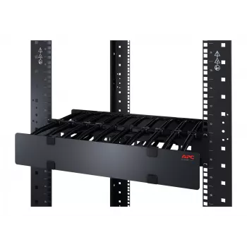 APC NetShelter kabelis Management, Horizontāls kabeļu pārvaldnieks, 1U, vienpusējs ar vāku, melns, 482.6 x 44.45 x 165.1 mm