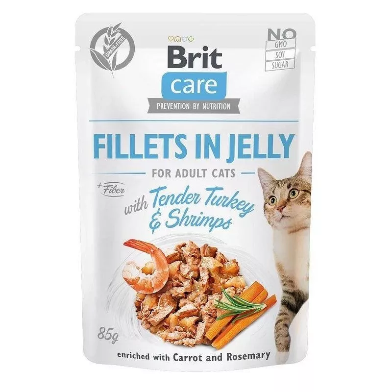 Mitrās kaķu barības paciņas Brit Care FJ Flavour Box želejā 12 x 85 g