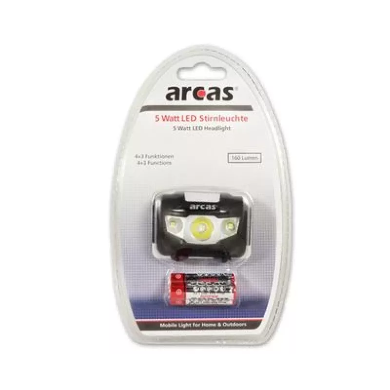 Arcas | Priekšējais lukturis | ARC5 | 1 LED+2 plūdu gaismas LED | 5 W | 160 lm | 4+3 gaismas funkcijas