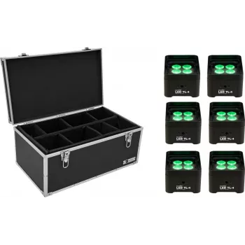 LED kopņu gaismekļu komplekts EUROLITE TL-4 (6 gab.) ar transporta koferi