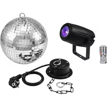 Spoguļbumbas komplekts EUROLITE 20 cm ar motoru un PST-5 QCL LED prožektoru