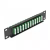 Fiber Optic Patch Panel DeLOCK 10 inch 12 Port LC Quad zaļa 1U Melns