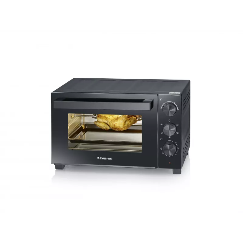 Mini cepeškrāsns SEVERIN TO 2075 — 30 L ietilpība, 1600 W, brīvstāvoša, melna, grila funkcija