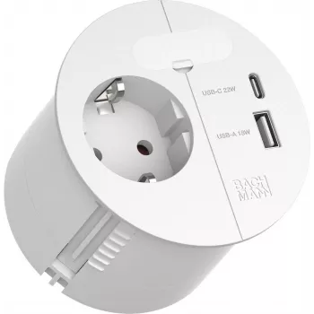 Strāvas sadalītājs Bachmann Loop 938.303 ar 1x CEE7/3 kontaktligzdu un 1x USB A/C 22W
