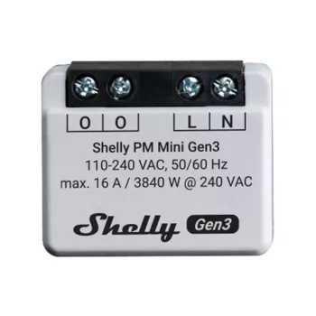 Viedais slēdzis Shelly PM Mini Gen3 1P Bezvadu 110-240V