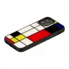 Aizsargapvalks iKins Apple iPhone 12 mini — melns Mondrian dizains