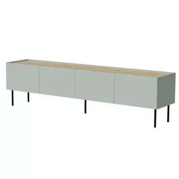 TV skapis cama meble FELLINI 200x40x52 cm, olīvu rāmis ar eļļotā ozola virsmu