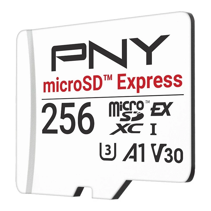 MikroSDXC atmiņas karte PNY microSD Express 256 GB UHS‑I lasīšana 890 MB/s rakstīšana 750 MB/s U3 V30