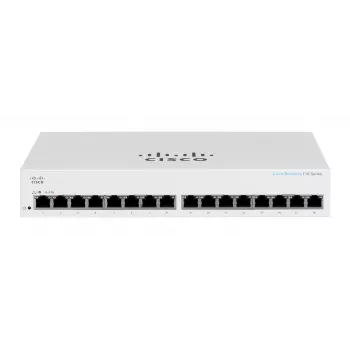 Slēdzis, Cisco CBS110 Nepārvaldāms L2 Gigabit Ethernet 16x RJ-45 (10/100/1000), 1U, 32 Gbps