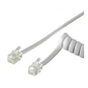 Wentronic Goobay telefona klausules vītā tipa kabelis CCA (ar varu pārklāts alumīnijs), balts, 4 m - RJ10 spraudnis (4P4C) uz RJ10 spraudni (4P4C) (68601)