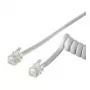 Wentronic Goobay telefona klausules vītā tipa kabelis CCA (ar varu pārklāts alumīnijs), balts, 4 m - RJ10 spraudnis (4P4C) uz RJ10 spraudni (4P4C) (68601)