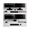 Manhattan Dual Desk Mount for TV & Monitors (Full Motion Gas Spring) ar iebūvētu dokstaciju, Ekrāniem līdz 27 collām, Porti (x7): Ethernet, HDMI (x2), USB-A (x3) un USB-C, Strāvas padeve (100 W) uz USB-C portu (Nepieciešams atsevišķs USB-C sienas lādētājs/kabelis), VESA: 75x75 un 100x100 mm