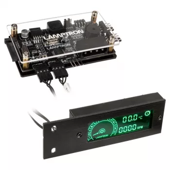 Lamptron TC20 PCI ventilatoru un RGB LED kontrolieris, melns — PCI slotā montējams ventilatoru/LED centrmezgls