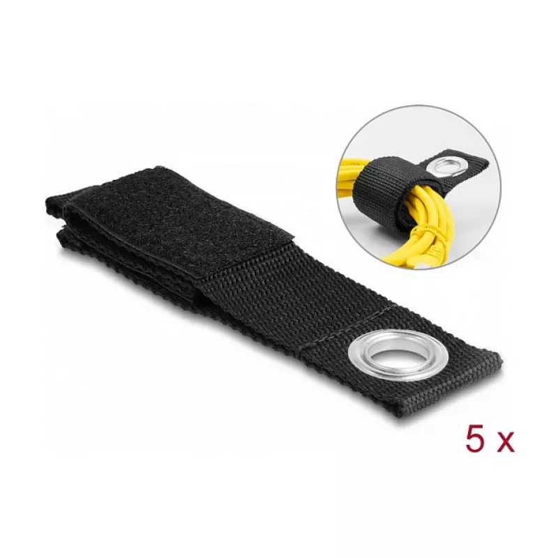 DeLOCK lieljaudas āķa-cilpas siksna G 260 x P 38 mm melna 5 gab.