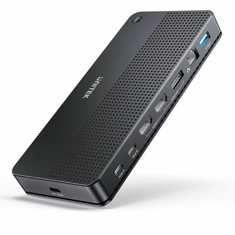 Dokstacija UNITEK D1103A01 USB4 vadu melna 100W strāvas padeve