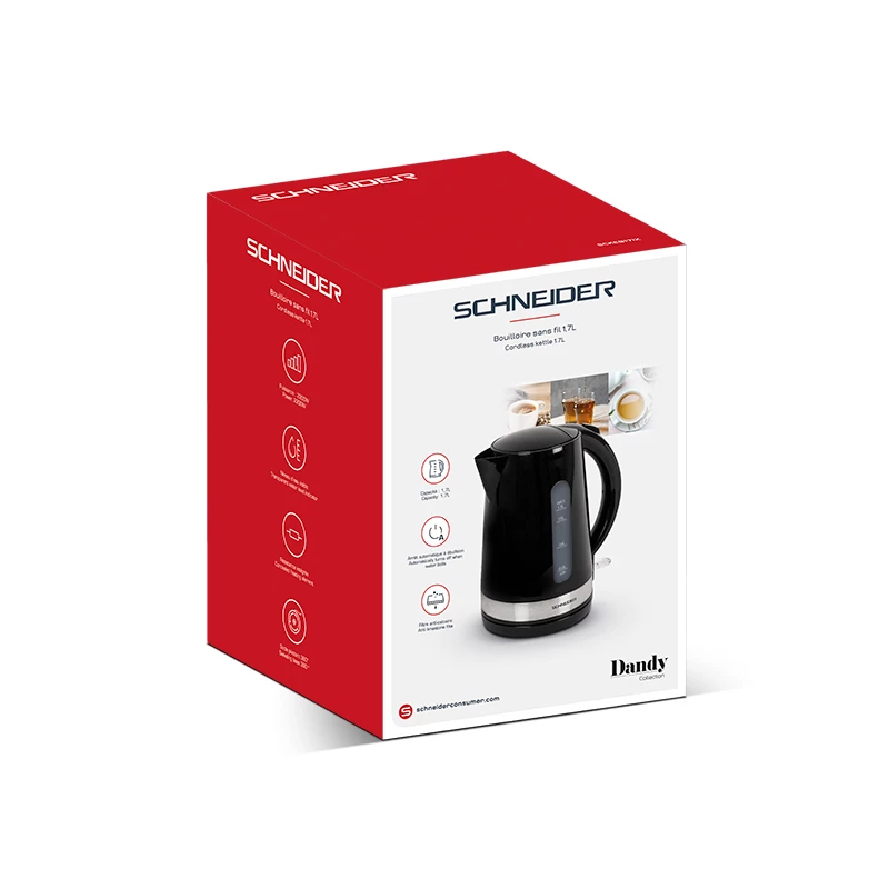 Schneider elektriskā tējkanna 1,7 l 2200 W no nerūsējošā tērauda