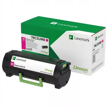 Lexmark 78C2UME tonera komplekts fuksīna krāsā, īpaši lielas ietilpības līgums. 7K lpp.