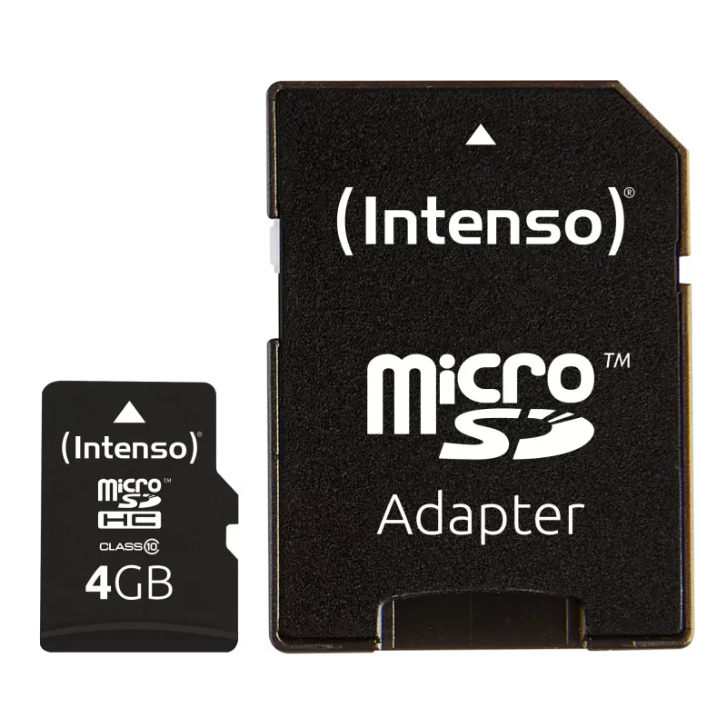 ATMIŅA MICRO SDHC 4GB C10/W/ADAPTER 3413450 INTENSO