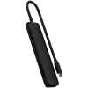 Satechi 7-in-1 USB-C Slim Multiport Adapter Ethernet (USB-C PD, 2x USB-A, HDMI 4K, Ethernet, micro/SD karšu lasītājs) (Melns)