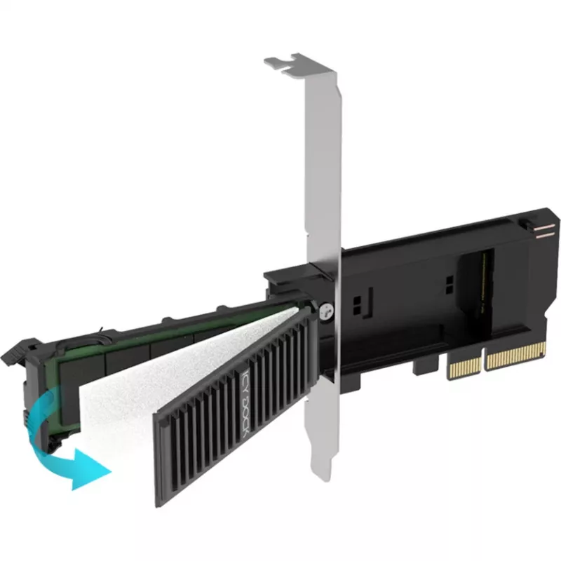 ICY DOCK MB305M4P-B Noņemams M.2 NVMe SSD uz PCIe 4.0 x4 adaptera karte