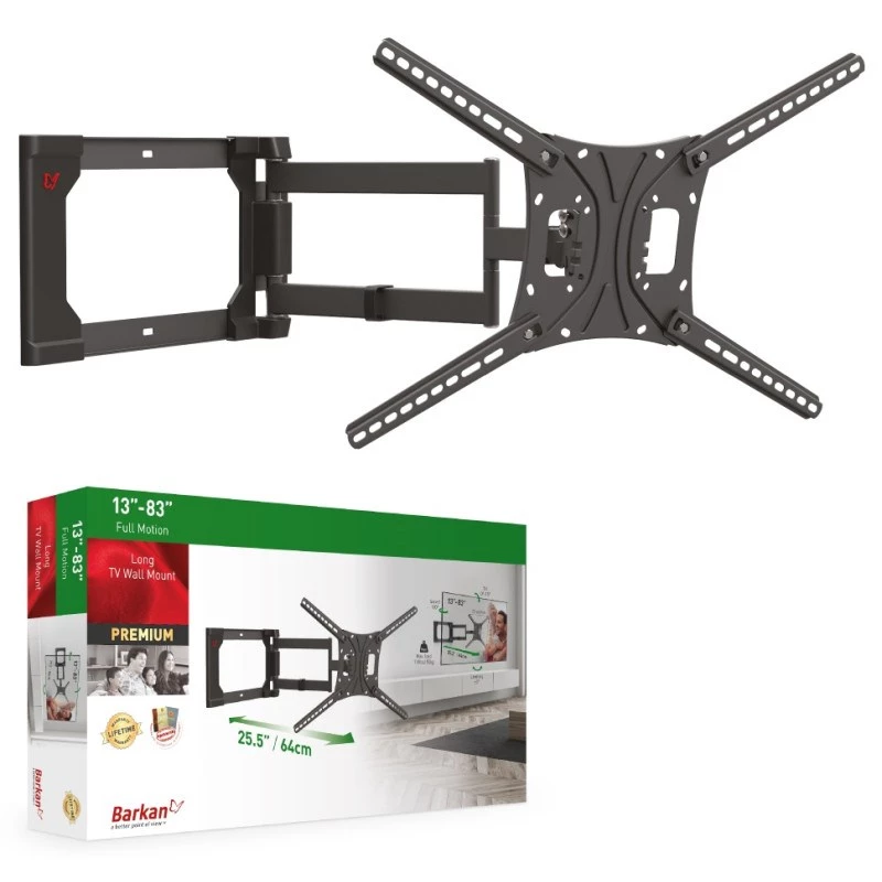 TV kronšteins Barkan Mounting Systems 4400 50 kg 2.03 m Melns