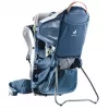 Bērnu pārnēsājamā mugursoma DEUTER Kid Comfort Active — zila, poliamīds, līdz 22 kg, saulessargs, kāju balsts, VariQuick, Lite Air