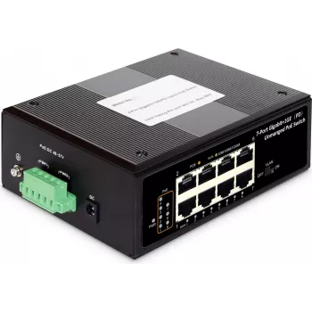 Digitus 7 Portu Gigabitu Ethernet tīkla PoE slēdzis, rūpniecisks, nepārvaldāms, 1 PD ports