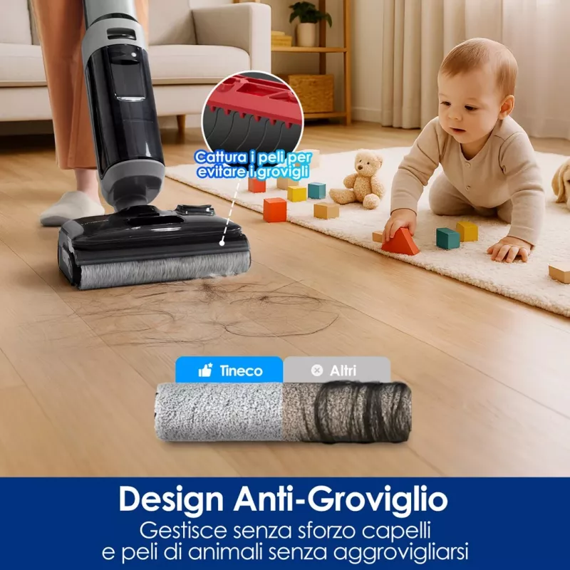 Bezvada grīdas tīrītājs Tineco Floor One i5 Stretch Plus – viegls, mitrās un sausās tīrīšanas vertikālais grīdas mazgātājs