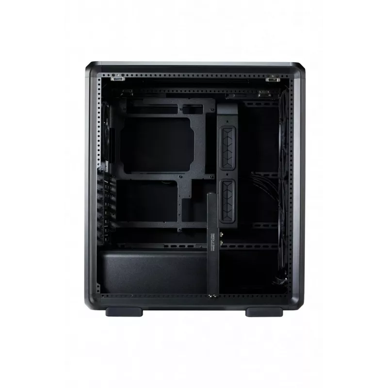 Datora midi tornis Cooler Master MasterFrame 500 Mesh — Melns ar caurspīdīgu sānu, atbalsta ATX/EATX, 2x200mm priekšā, 1x120mm aizmugurē