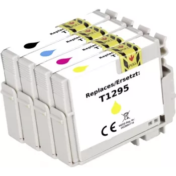 Renkforce tintes kombinētais komplekts, aizstāj Epson T1295 (C13T129540), saderīgs melns, ciāna, fuksīns, dzeltens RF-I-T1291-4BKCMY4PK RF-5718864 (RF-5718864)