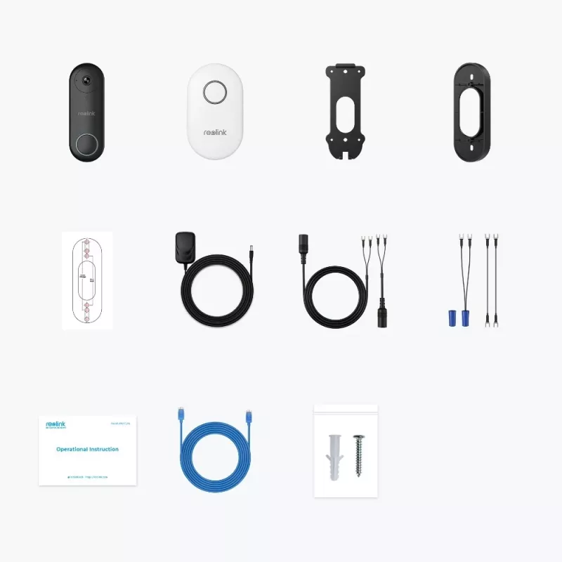 Reolink D340W Video Durvju Zvans 5MP Wi-Fi Personu Noteikšana Divvirzienu Audio