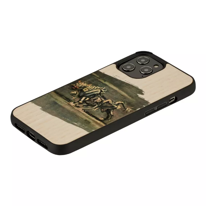 Telefona maciņš Man and Wood iPhone 12 Pro Max — balta buļļa dizains