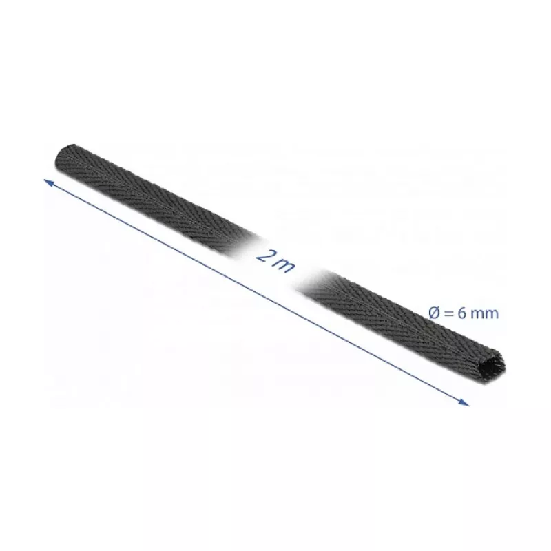 Termiskās saraušanās caurule DeLOCK 20791 2 m x 6 mm melna