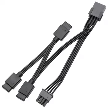 Signāla sadalītāja kabelis ek water blocks EK-Loop OmniLink D-RGB 10cm Melns, 1-uz-2 D-RGB sadalītājs