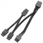 Signāla sadalītāja kabelis ek water blocks EK-Loop OmniLink D-RGB 10cm Melns, 1-uz-2 D-RGB sadalītājs