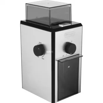 Kafijas dzirnaviņas De’Longhi KG89 — 120 g pupiņu ietilpība, 110 W, 12 krūzēm, nerūsējošā tērauda un plastmasas korpuss