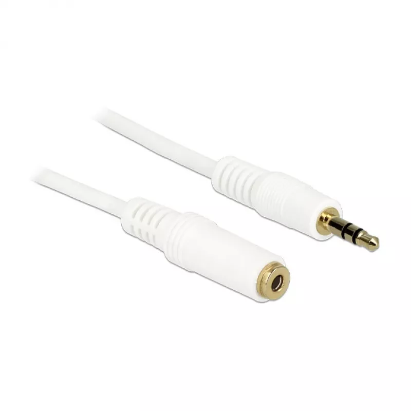 Audio kabelis 3,5 mm M-F DeLOCK 83763 0,5 m Balts