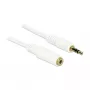 Audio kabelis 3,5 mm M-F DeLOCK 83763 0,5 m Balts