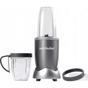 Krūzes blenderis NUTRIBULLET NB606B 600W, Tritan krūze 0.7 L, 6 asmeņi, 1 ātrums, 500 ml krūze, pelēks