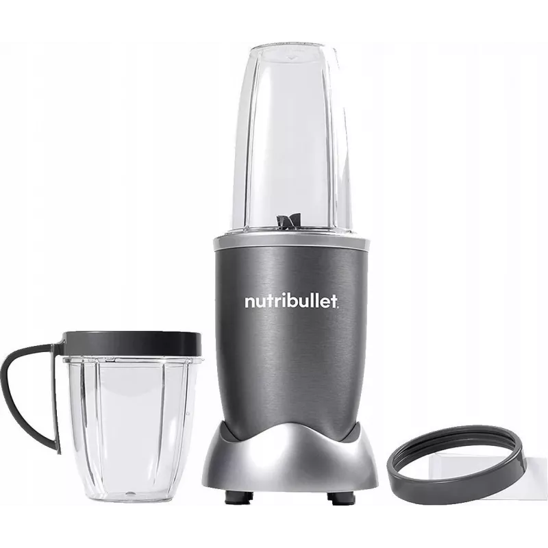Krūzes blenderis NUTRIBULLET NB606B 600W, Tritan krūze 0.7 L, 6 asmeņi, 1 ātrums, 500 ml krūze, pelēks