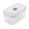 Vakuumēšanas kastes ZWILLING 36807-007-0, plastmasas taisnstūrveida pārtikas trauks, 1,1 l & 2,3 l, hermētiski noslēdzams vāks, noņemams, caurspīdīgi balts