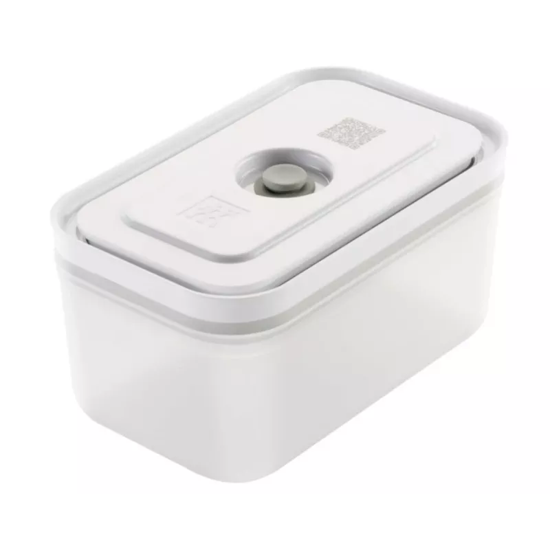 Vakuumēšanas kastes ZWILLING 36807-007-0, plastmasas taisnstūrveida pārtikas trauks, 1,1 l & 2,3 l, hermētiski noslēdzams vāks, noņemams, caurspīdīgi balts