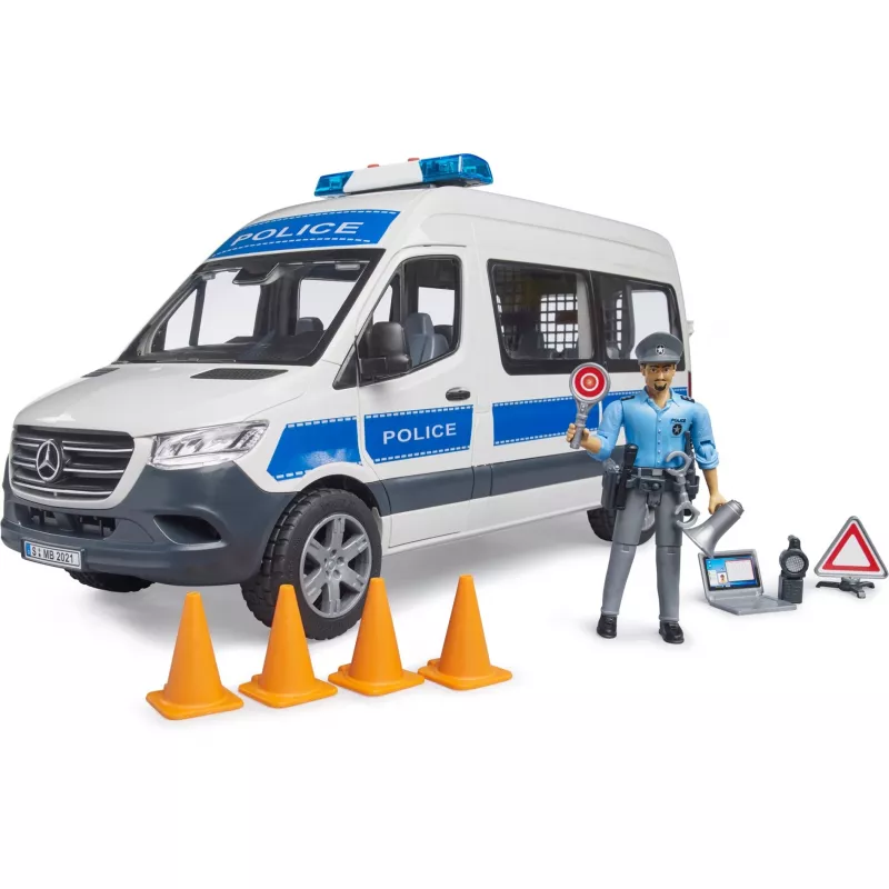Mercedes-Benz Policijas Sprinter komplekts ar figūru un gaismas/skaņas moduli