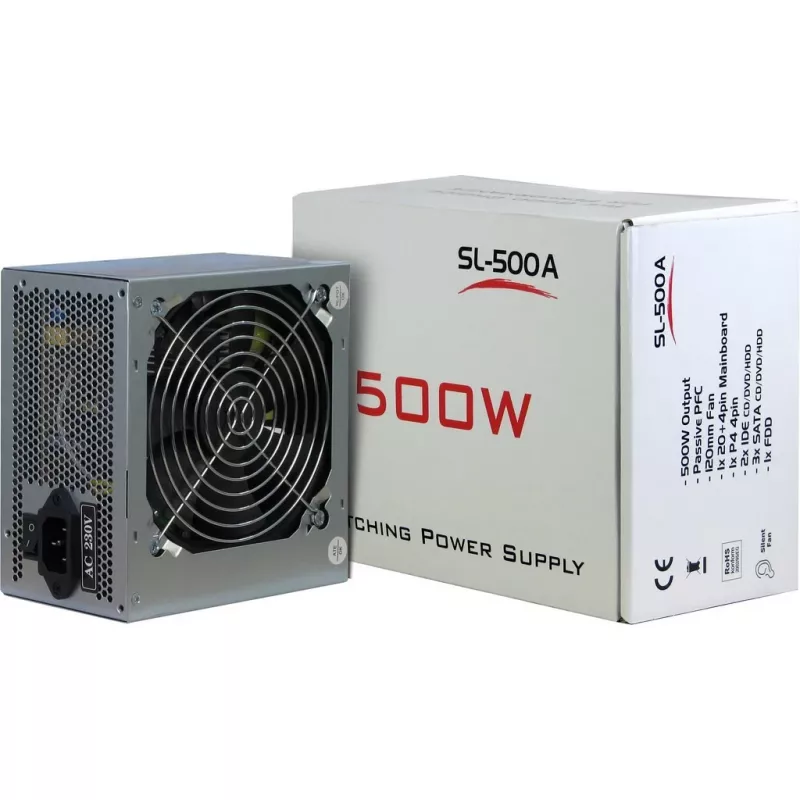 Barošanas bloks Inter-Tech SL-500W(A) 500W ATX Nenodulārs